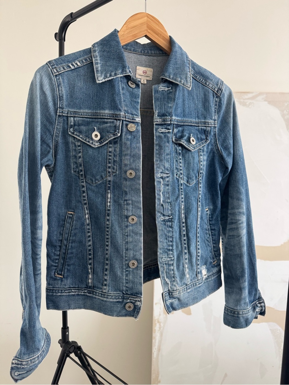 Ag Adriano Goldschmied Blue Denim Trucker Jacket